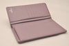 Authentic CHANEL Lamb Skin Matelasse Long Bifold Wallet Light Purple CC  7687J