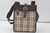 Authentic BURBERRY Nova Check Shoulder Cross Body Bag Canvas Leather Beige 7687K