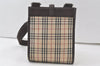 Authentic BURBERRY Nova Check Shoulder Cross Body Bag Canvas Leather Beige 7687K