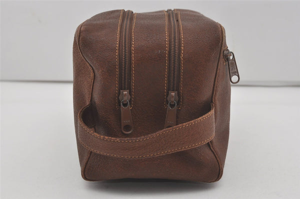 Authentic GUCCI Vintage Clutch Hand Bag Purse Leather Brown Junk 7689I