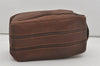 Authentic GUCCI Vintage Clutch Hand Bag Purse Leather Brown Junk 7689I