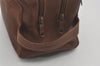 Authentic GUCCI Vintage Clutch Hand Bag Purse Leather Brown Junk 7689I