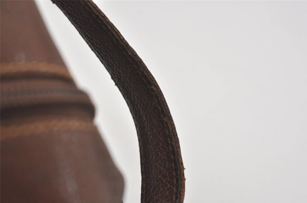 Authentic GUCCI Vintage Clutch Hand Bag Purse Leather Brown Junk 7689I