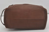 Authentic GUCCI Vintage Clutch Hand Bag Purse Leather Brown Junk 7689I