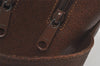 Authentic GUCCI Vintage Clutch Hand Bag Purse Leather Brown Junk 7689I