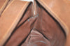 Authentic GUCCI Vintage Clutch Hand Bag Purse Leather Brown Junk 7689I