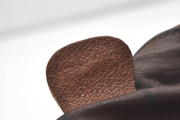 Authentic GUCCI Vintage Clutch Hand Bag Purse Leather Brown Junk 7689I