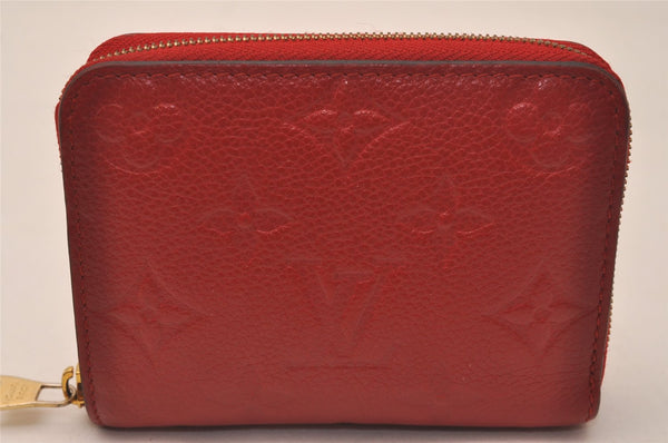 Authentic Louis Vuitton Monogram Empreinte Zippy Coin Purse Red M60552 LV 7689J