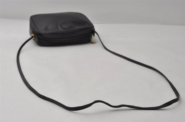 Authentic GUCCI Vintage Shoulder Cross Body Bag Purse Leather Black 7690I