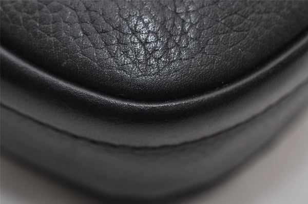 Authentic GUCCI Vintage Shoulder Cross Body Bag Purse Leather Black 7690I