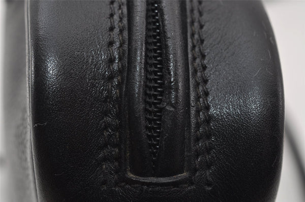 Authentic GUCCI Vintage Shoulder Cross Body Bag Purse Leather Black 7690I