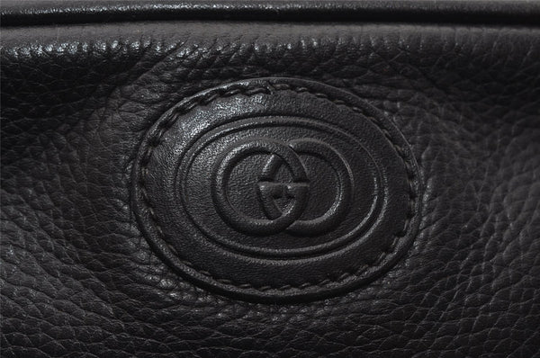 Authentic GUCCI Vintage Shoulder Cross Body Bag Purse Leather Black 7690I
