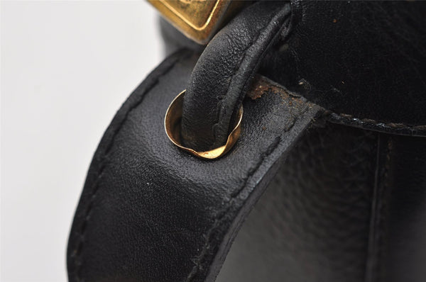 Authentic GUCCI Vintage Shoulder Cross Body Bag Purse Leather Black 7690I