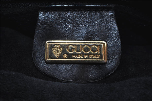 Authentic GUCCI Vintage Shoulder Cross Body Bag Purse Leather Black 7690I
