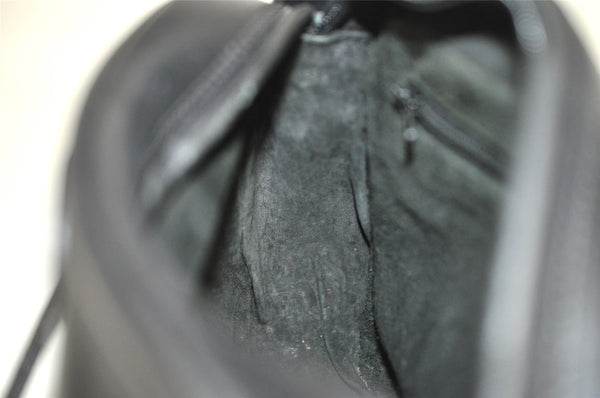 Authentic GUCCI Vintage Shoulder Cross Body Bag Purse Leather Black 7690I