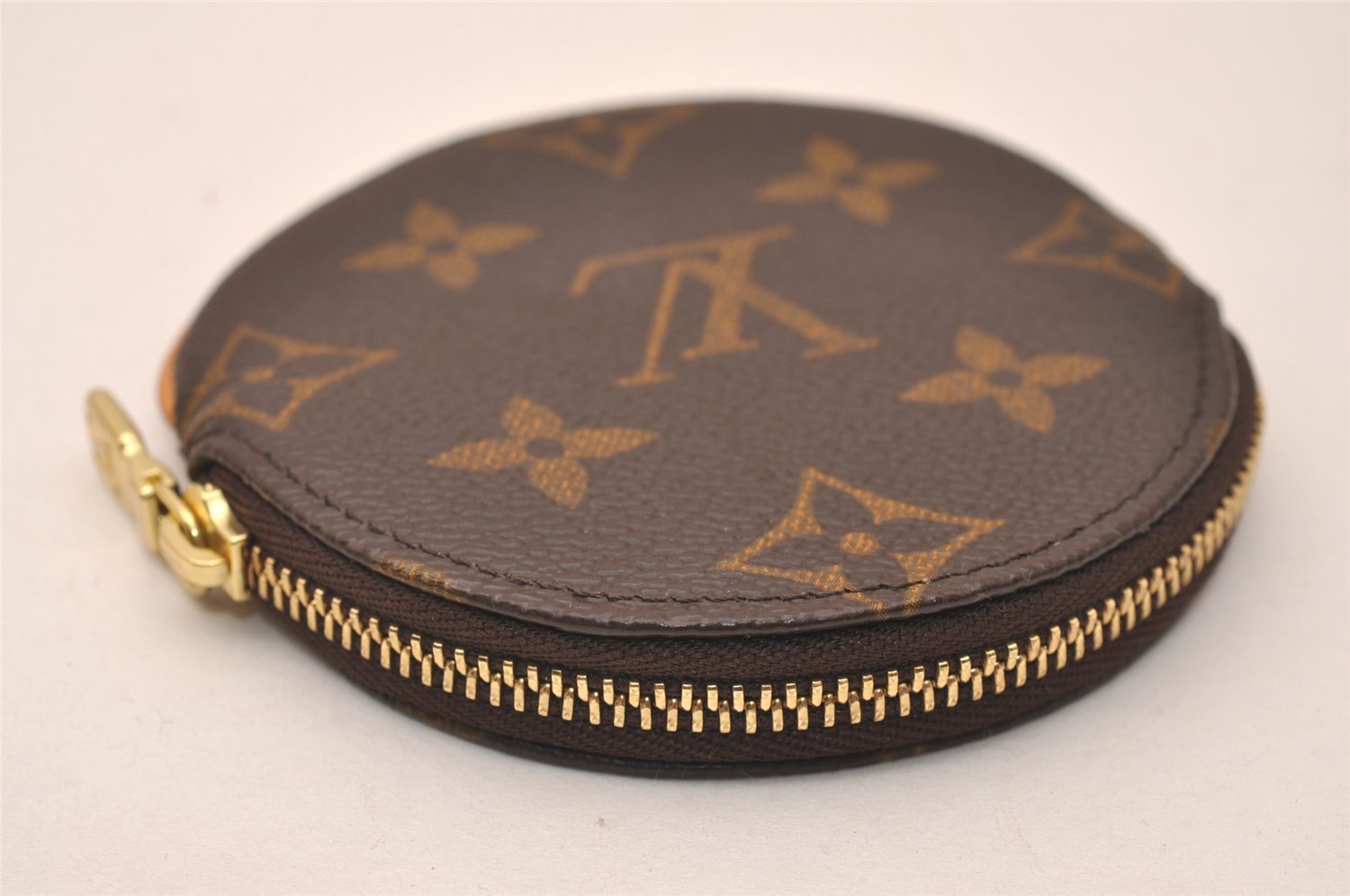 Authentic Louis Vuitton Monogram Porte Monnaie Rond Coin Purse M61926 LV 7690J