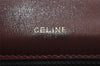 Authentic CELINE Macadam Blason Pattern Clutch Bag Suede Leather Bordeaux 7691I