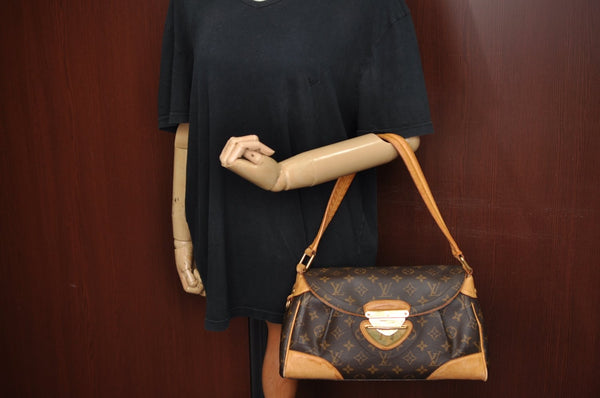 Authentic Louis Vuitton Monogram Beverly MM Shoulder Hand Bag M40121 LV 7692H