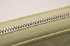 Authentic CHANEL Lamb Skin Matelasse Long Wallet Purse Light Green CC 7692J