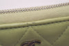 Authentic CHANEL Lamb Skin Matelasse Long Wallet Purse Light Green CC 7692J