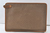 Authentic GUCCI Web Sherry Line Micro GG Documents Case PVC Leather Brown 7693K