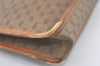 Authentic GUCCI Web Sherry Line Micro GG Documents Case PVC Leather Brown 7693K