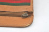 Authentic GUCCI Web Sherry Line Micro GG Documents Case PVC Leather Brown 7693K