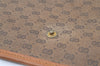 Authentic GUCCI Web Sherry Line Micro GG Documents Case PVC Leather Brown 7693K