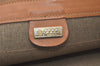 Authentic GUCCI Web Sherry Line Micro GG Documents Case PVC Leather Brown 7693K