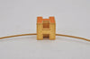 Authentic HERMES Cage De Ash H Cube Pendant Necklace Gold Orange Box 7695J