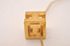 Authentic HERMES Cage De Ash H Cube Pendant Necklace Gold Orange Box 7695J