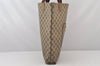 Authentic GUCCI Web Sherry Line Shoulder Tote Bag GG PVC Leather Brown 7696K