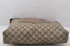 Authentic GUCCI Web Sherry Line Shoulder Tote Bag GG PVC Leather Brown 7696K