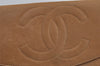 Authentic CHANEL Caviar Skin Vintage CC Logo Long Wallet Purse Beige Junk 7697J