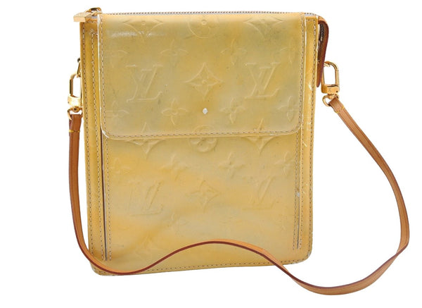 Auth Louis Vuitton Monogram Vernis Mott Shoulder Hand Bag Yellow M91030 LV 7699I