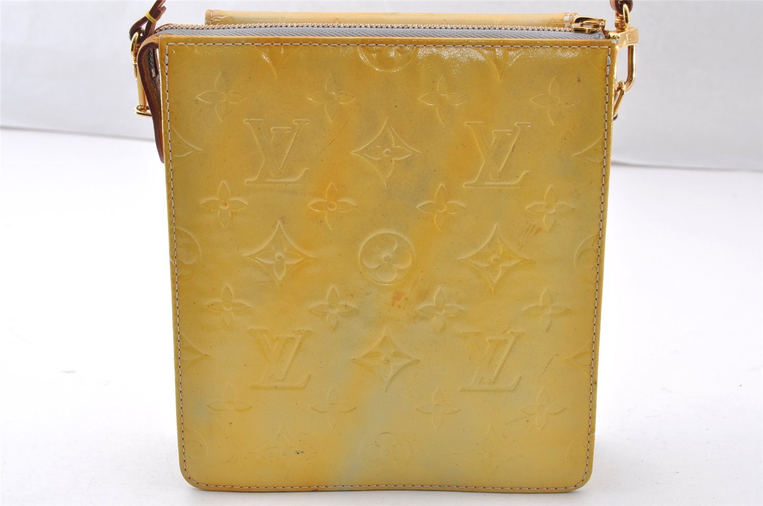 Auth Louis Vuitton Monogram Vernis Mott Shoulder Hand Bag Yellow M91030 LV 7699I