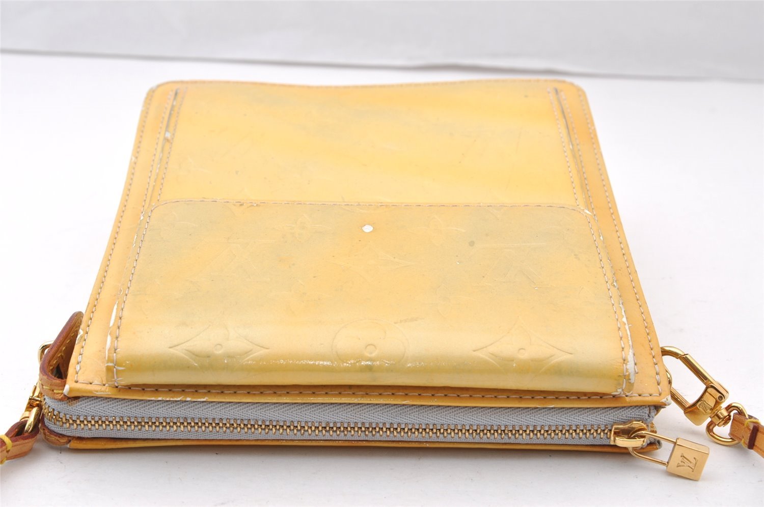 Auth Louis Vuitton Monogram Vernis Mott Shoulder Hand Bag Yellow M91030 LV 7699I