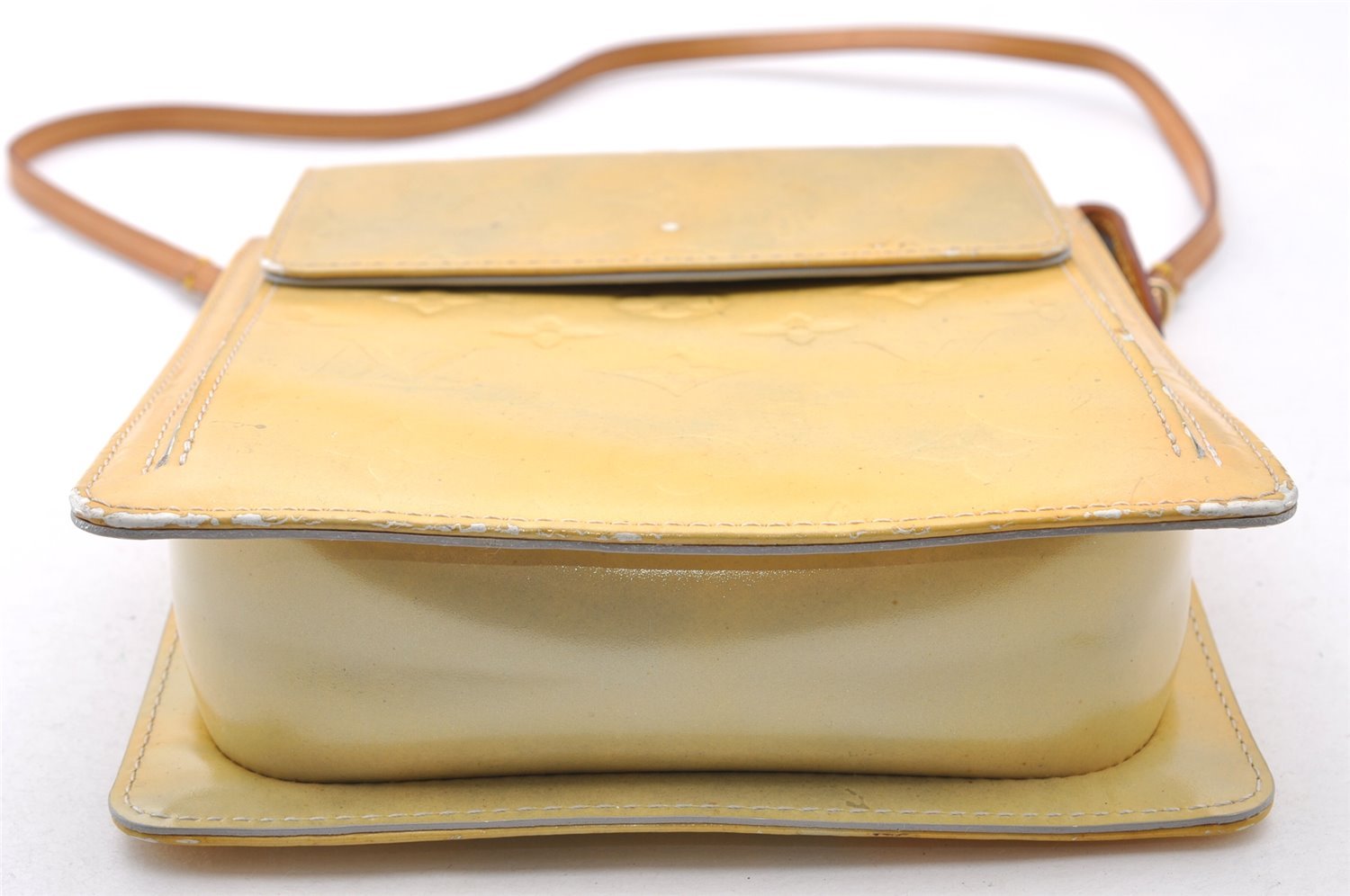 Auth Louis Vuitton Monogram Vernis Mott Shoulder Hand Bag Yellow M91030 LV 7699I