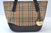 Authentic BURBERRY Nova Check Canvas Leather Hand Tote Bag Purse Beige 7700J