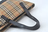 Authentic BURBERRY Nova Check Canvas Leather Hand Tote Bag Purse Beige 7700J