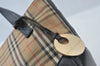 Authentic BURBERRY Nova Check Canvas Leather Hand Tote Bag Purse Beige 7700J