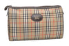 Authentic Burberrys Nova Check Clutch Bag Purse Canvas Leather Beige 7701J