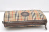 Authentic Burberrys Nova Check Clutch Bag Purse Canvas Leather Beige 7701J