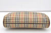 Authentic Burberrys Nova Check Clutch Bag Purse Canvas Leather Beige 7701J