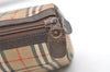 Authentic Burberrys Nova Check Clutch Bag Purse Canvas Leather Beige 7701J