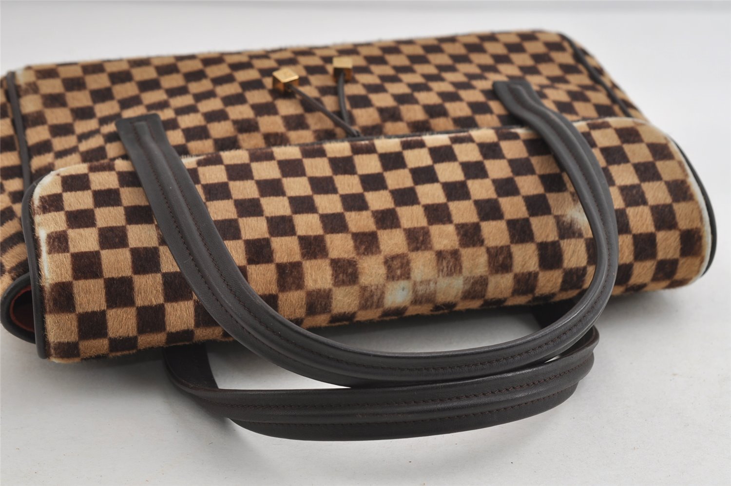 Authentic Louis Vuitton Damier Sauvage Lion Hand Bag M92131 LV 7703I
