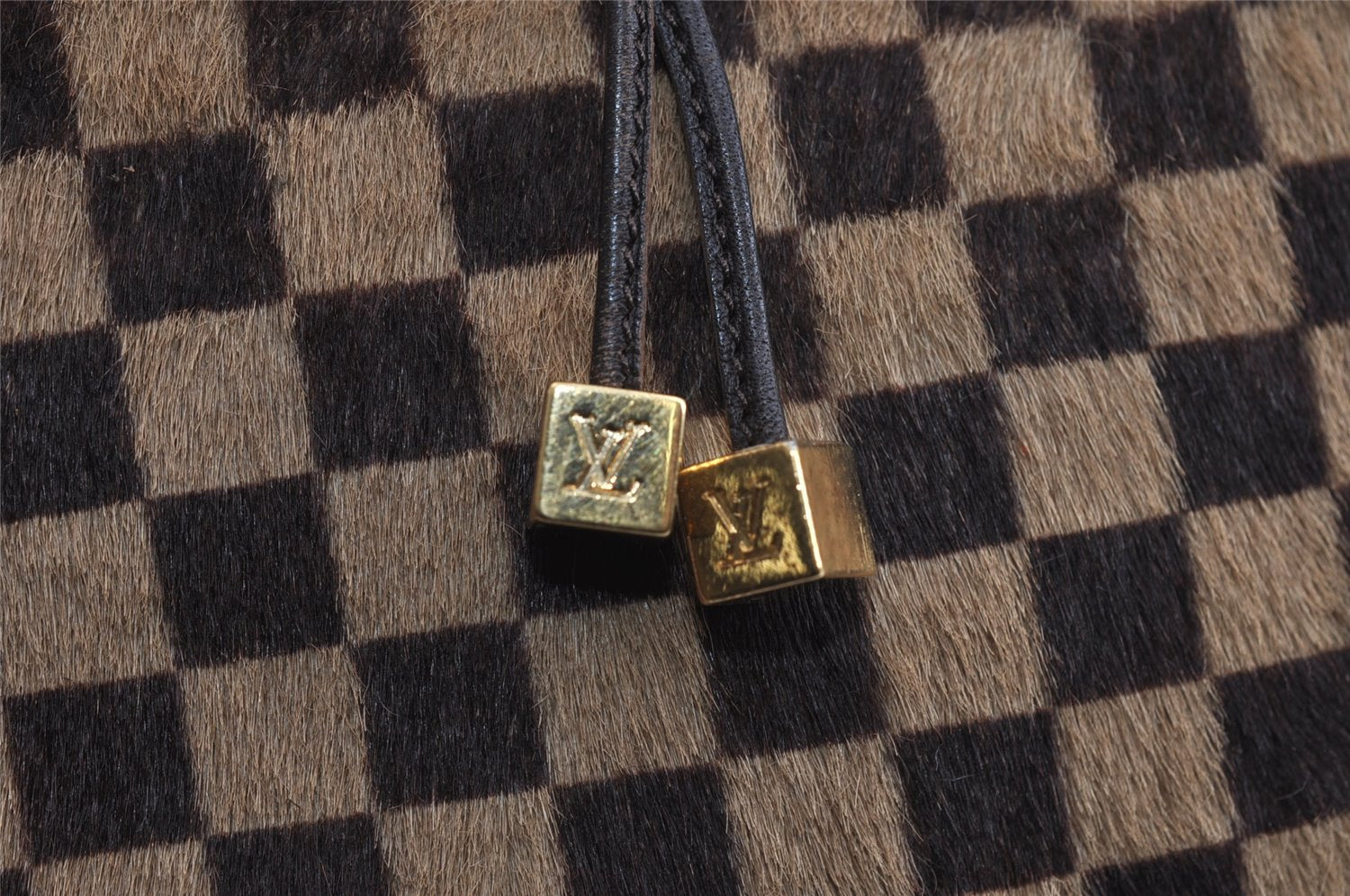 Authentic Louis Vuitton Damier Sauvage Lion Hand Bag M92131 LV 7703I