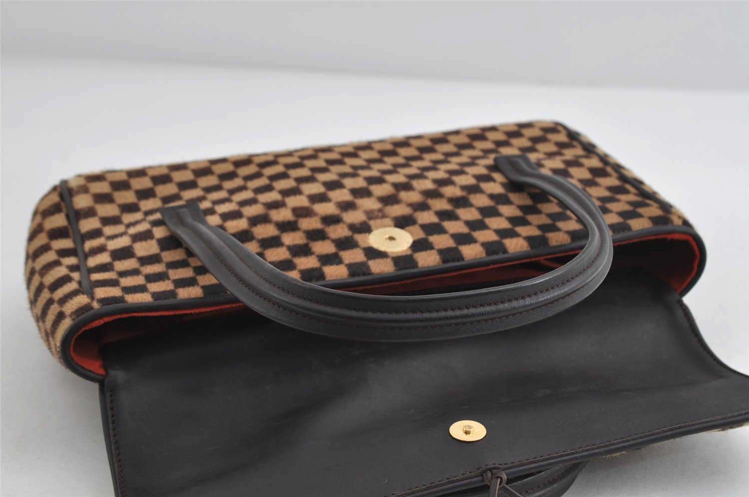 Authentic Louis Vuitton Damier Sauvage Lion Hand Bag M92131 LV 7703I