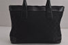 Authentic GUCCI Vintage Hand Tote Bag GG Canvas Leather 0021119 Black 7703J