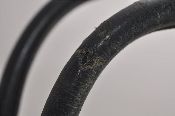 Authentic GUCCI Vintage Hand Tote Bag GG Canvas Leather 0021119 Black 7703J